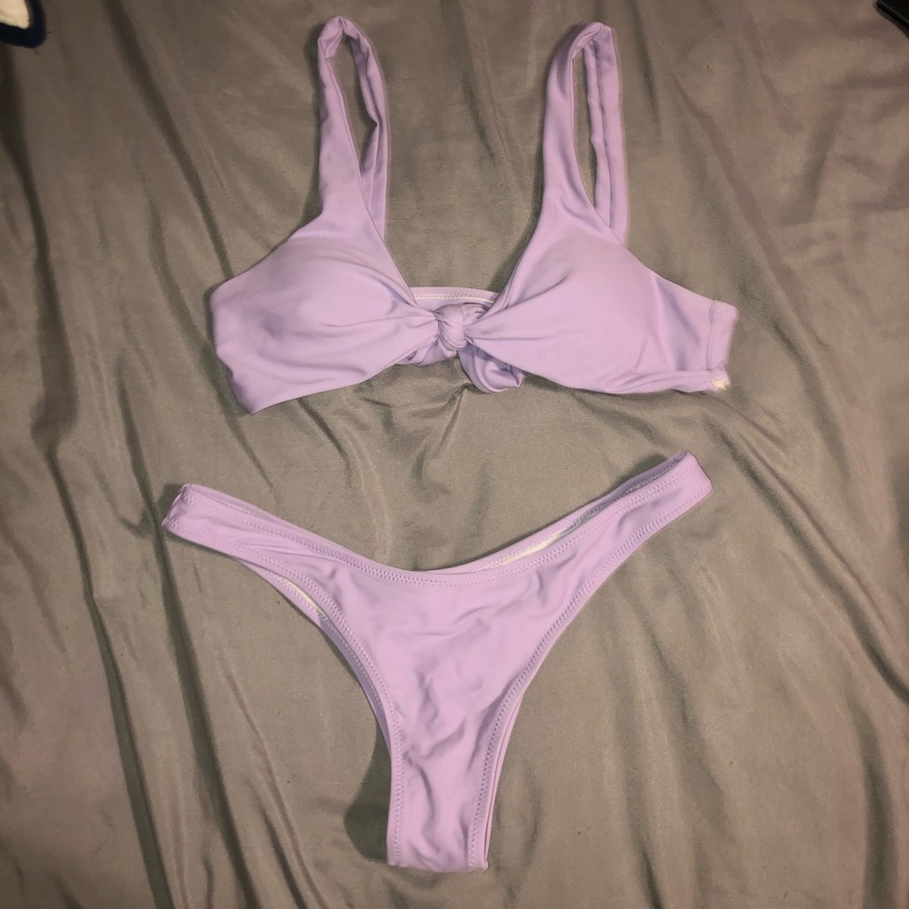 Tie front bikini set